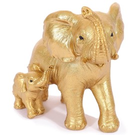 Irayin Elephant Statue Home Decor, Elephant Ornaments, Elephant Gifts for Women, Mom Gift, Decoration for Living Room, Office, Bookshelf, Bedroom - Gold