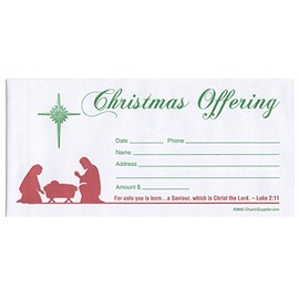 Christmas Offering Envelopes for Church, Package of 200