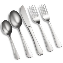 Godinger Silverware Set, Flatware Set, Matte Finish Stainless Steel Cutlery...