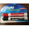 Expo 2 Packs 2 Count Expo Dry Erase Markers Chisel Tip, Low Odor Ink Black/Red