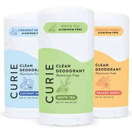 Curie Natural Deodorant for Women - Original Stick Variety Pack - Coconut Nectar, Orange Neroli, and White Tea - Aluminum Free, Clean, Sustainable, Vegan, Paraben Free (3pk)