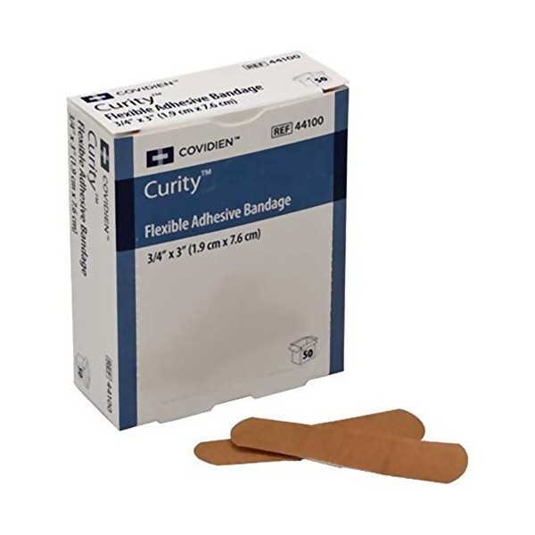 Curity Adhesive Bandages - 3/4 x 3 Plastic - Box