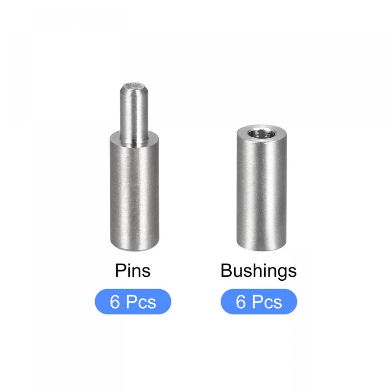 sourcing map 6 Pairs Weldable Barrel Hinges Male to Female