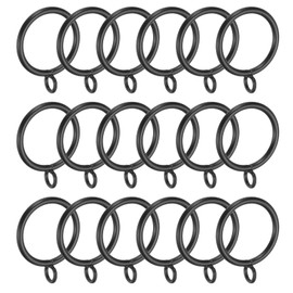 PATIKIL 1.3 Inch Inner Dia Curtain Rod Rings with Eyelets, 18 Pcs Metal Drapery Ring for Curtain Rods Hoop Pins, Black