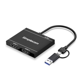 Simplecom DA327 USB 3.0 or USB-C to Dual HDMI Display Adapter for 2X 1080p Extended Screens