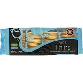 12 x Ricesnax Salt & Vinegar Rice Thins 100g Delicious And Crispy Treat With Family And Friends Gift Hamper