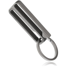 TKhits Titanium Carabiner Belt Clip, Spring Free, All Titanium Keychain, Key Ring, Gray, Belt Hanging Type