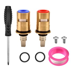 1-099XKJKABNF & 1-100XKJKABNF 1/4-Turn Cold & Hot Ceramic Faucet Cartridge Kit Short Stem (Brass Construction)