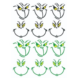 Christmas Face Stickers 12PCS, Christmas Ornament Stickers, Christmas Face Decals, Christmas Vinyl Stickers, Christmas Decal Sticker, Christmas Party Supplies