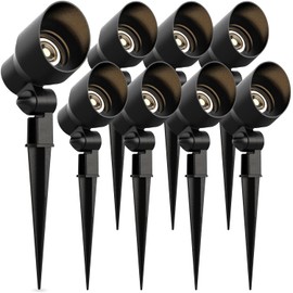 Malibu Low Voltage Landscape Lighting 9604 - 20W 145 Lumens Halogen Outdoor Lights 2800K With Stake Connector (8 Pack)