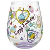 Enesco Designs by Lolita Birthday Cupcakes Hand-Painted Artisan Stemless Wine