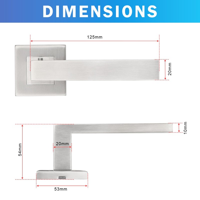 Probrico Passage Door Handles Satin Nickel Handles Lever On Square