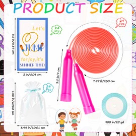 APUDWN 24 Sets End of Year Gift Jump Ropes Bulk 7.55 Ft Adjustable Colorful Plastic Jump Ropes Adjustable Skipping Rope for Prizes Summer End Of Year Graduation Party Favor Reward Outdoor Sport