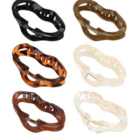 Exipsat Pack of 6 Large Hair Clips, Octopus Hair Clip, Women, Non-Slip Hair Claw for Thick Hair, Hair Styling Accessories for Women and Girls, Neutral Colours