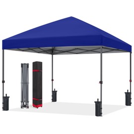 ABCCANOPY Pop Up Canopy - 10x10 Outdoor Patio Portable Canopy Tent with 4 Weight Bags (Dark Blue)