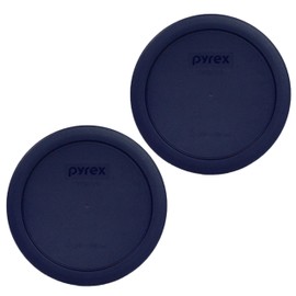 Pyrex 4 Cup Round Plastic Cover Navy Blue (2 Pack)