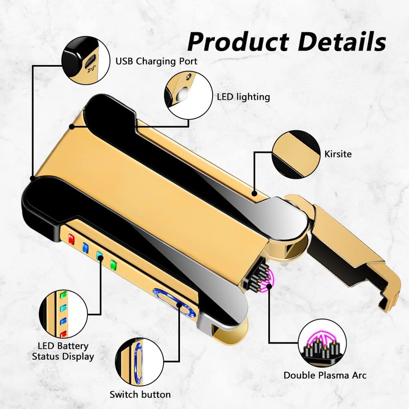 TIKIUKI Arc Lighter Electric Lighters Rechargeable Windproof Flameless Plasma Lighter