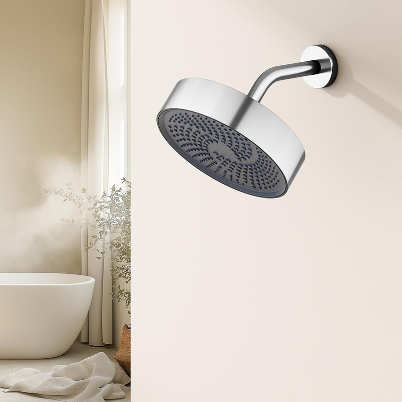 AULEEND，high pressure shower heads，with Anti-Clog Rubber Jets - 360° Rotation