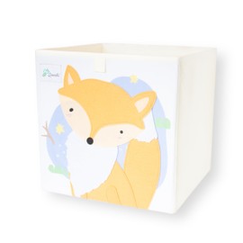 Queebi Fox Storage Cube- Organizer for Nursery, Playroom, Bedroom, Closet. Foldable Box 13x13x13 inches. Children's Toy Box, Diaper Caddy, Clothing Basket, Book Bin, Baby Essentials & Kids Gift