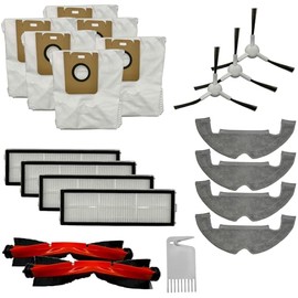 repairy 20-piece accessory set for approx. 600 operating hours: 4x HEPA filters, 3x side brushes, 6x dust bags, 4x wipes, 2x main brushes, 1x tool suitable for Dreame D10 Plus and Z10 Pro