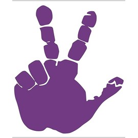 Set of Hand Wave Peace Wave Decal for Jeep Side Mirrors- Hand Wave Mirror Decals Left & Right (Purple)
