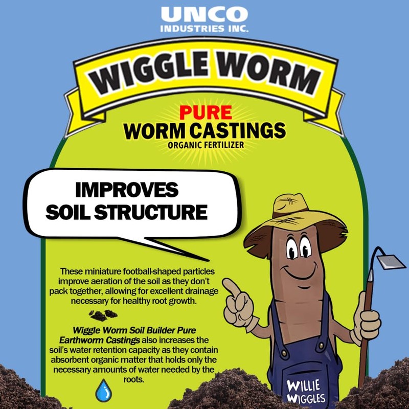 Wiggle Worm 100% Pure Organic Worm Castings Fertilizer, 4.5-Pounds -