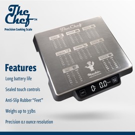 Heavy Duty Digital Kitchen/Food Scale – 33lb Capacity, 1g Accuracy, Perfect for Baking, Cooking & Meal Prep! Easy-to-Read with Large Containers. Bonus: Built in Baking Conversions! Restaurant Grade!