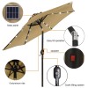 Blissun 7.5 ft Solar Umbrella, 18 LED Lighted Patio Umbrella,