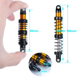 Runup RC Metal Shock Absorber, RC Damper for 1/10 RC Crawler Car Axial SCX10 90046 AXI03007 TRX4 TRX6 D90 CC01, 4 Pieces (90mm)