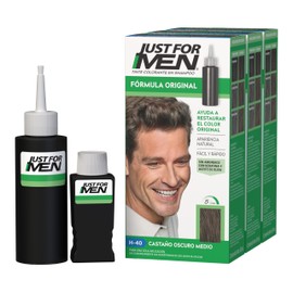 Just For Men Tinte Colorante En Shampoo Castaño Oscuro Medio Paquete de 3