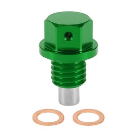 RATCHROLL 1 Set Universal Oil Drain Plug Anti Leakage Oil Pan Drain Bolt Screw Thread Repair with Gasket Magnetic Green Aluminum Alloy Copper M12x1.75