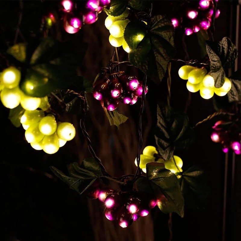 EONANT Solar Grape String Light Outdoor Waterproof 80 LED Grape