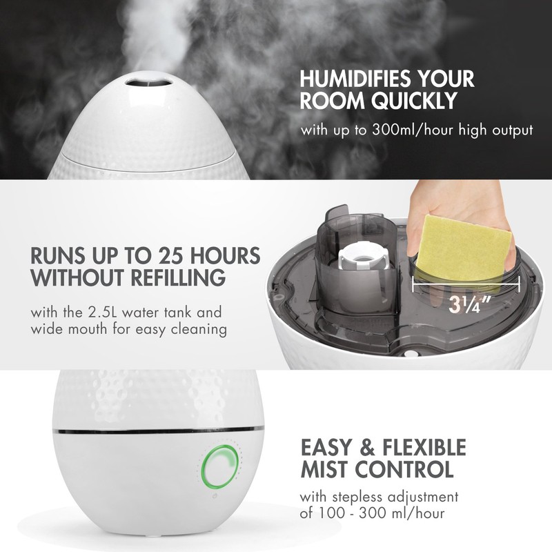 Tenergy Pluvi Ultrasonic Cool Mist Humidifier Advanced Mist Generator Essential