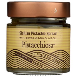Il Colle Del Gusto Sicilian Pistachios Spread with Extra Virgin Olive Oil, Pistacchiosa, 8.1 Ounce