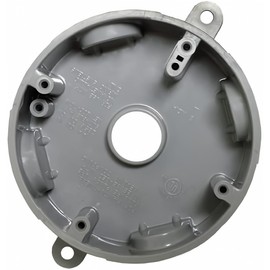 Sealproof 5 Hole Nonmetallic Weatherproof Round Electrical Outlet Box with 3/4" Outlet Holes and 1/2" Reducer Bushings, UL Listed, Wet Locations, UL Marine Listed