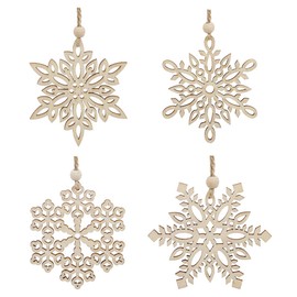 LIHAO Christmas Tree Ornaments, Wooden, Set of 12, Snowflakes, Snowflakes, Scandinavia, Christmas Ornaments, Decoration, Decoration, Interior, Decoration, Stylish