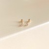 14k daily cubic shape piercing 2 types of earrings thickness