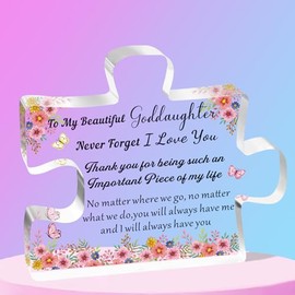 SMARGO Goddaughter Gifts from Godfather Godmother, Acrylic Plaque Gifts for Goddaughter, Birthday Christmas Thanksgiving Present for Goddaughter