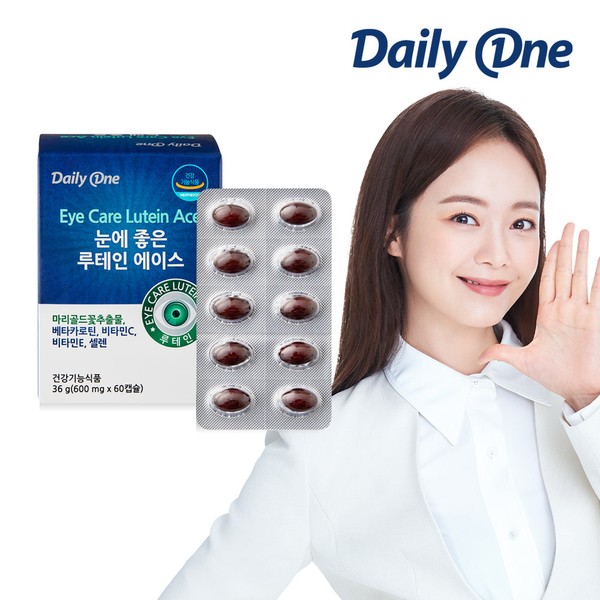 [On Sale] Daily One Lutein Ace, good for eyes, domestically produced 600mg / [온세일]데일리원 눈에 좋은 루테인 에이스 국내산 600mg X 60캡슐 1통