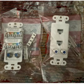 Pass and Seymour (2) TradeMaster Frame Adv. Multimedia Frame (2) Cat 5e, (2) F Conn C25E2F-White