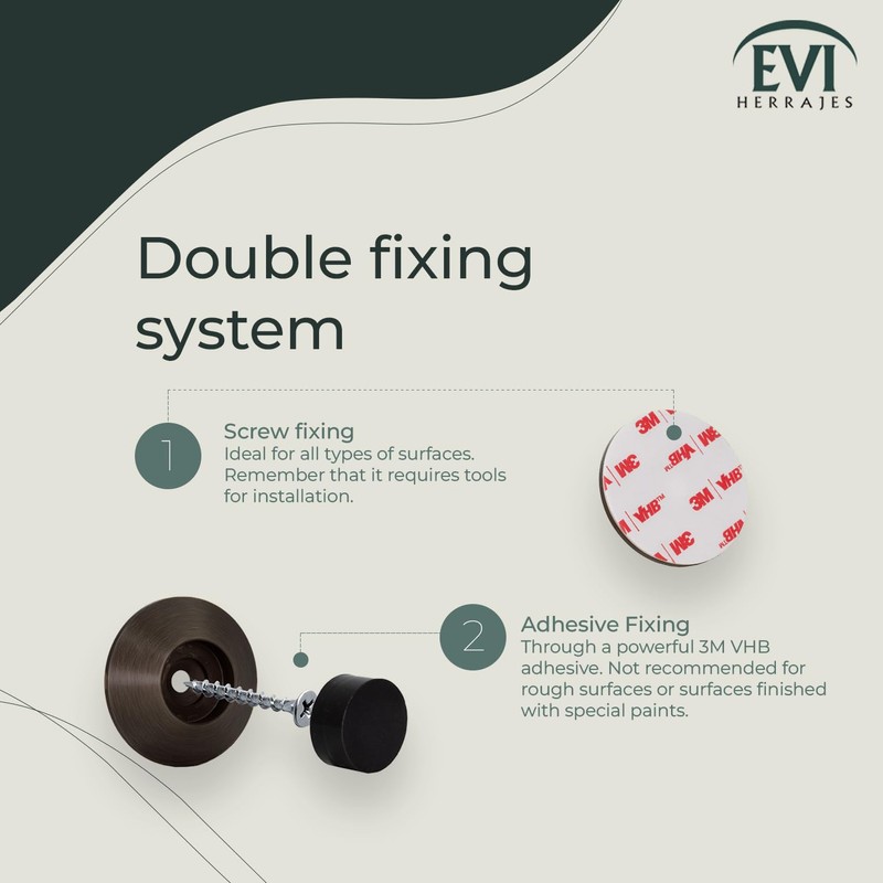 EVI Hardware | Adhesive Door Stop | Wall Mounting |