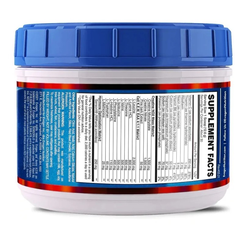 Aminoácidos Esenciales Evogen Amino Kem 30 Servicios Sabor Sour candy