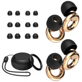 JUSTRVN Ear Plugs for Sleeping,2 Pairs of Stylish Reusable Noise Reduction Earplugs with 8 Pairs Tips & case,Hearing Protection Earplugs for Concert,Travel,Work,Live Events - 25dB-30dB