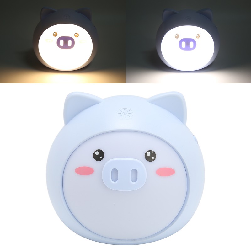 Cute Pig Night Lamp Stepless Dimming 3 Levels Brightness USB
