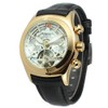 FORSINING Men Automatic Mechanical Waterproof Watch Wristwatch (White Dial Gold