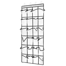 QWORK® Door Hanging Storage, 24 Large Pockets, Over The Door Shoe Storage, White