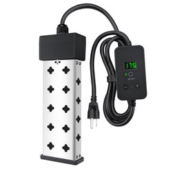 Immersion Water Heater 1800W, Portable Submersible, Real Time Temp Display, Thermostat Temp Control, Dry Burn Protection, Heating for Buckets Bathtubs Hot Tubs Above Ground and Inflatable Pools