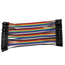 Heevhas 80pcs 40Pin Jumper Wire Cable Breadboard Ribbon Cables 10 cm Female-Female Jumper Cable 24AWG Wire Bridges for Arduino Breadboard DIY Project