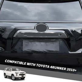 Jimen Tailgate Handle Trim Cover Compatible with Toyota 4Runner 2010-2024 (Carbon Fiber)