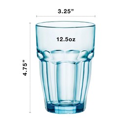 Bormioli Rocco 12.5 oz. Rock Bar Lounge Stackable Long Drink Glass, Ice, Set of 6